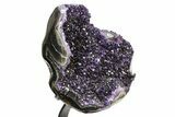 Deep Purple Amethyst Geode With Metal Stand - Uruguay #306917-2